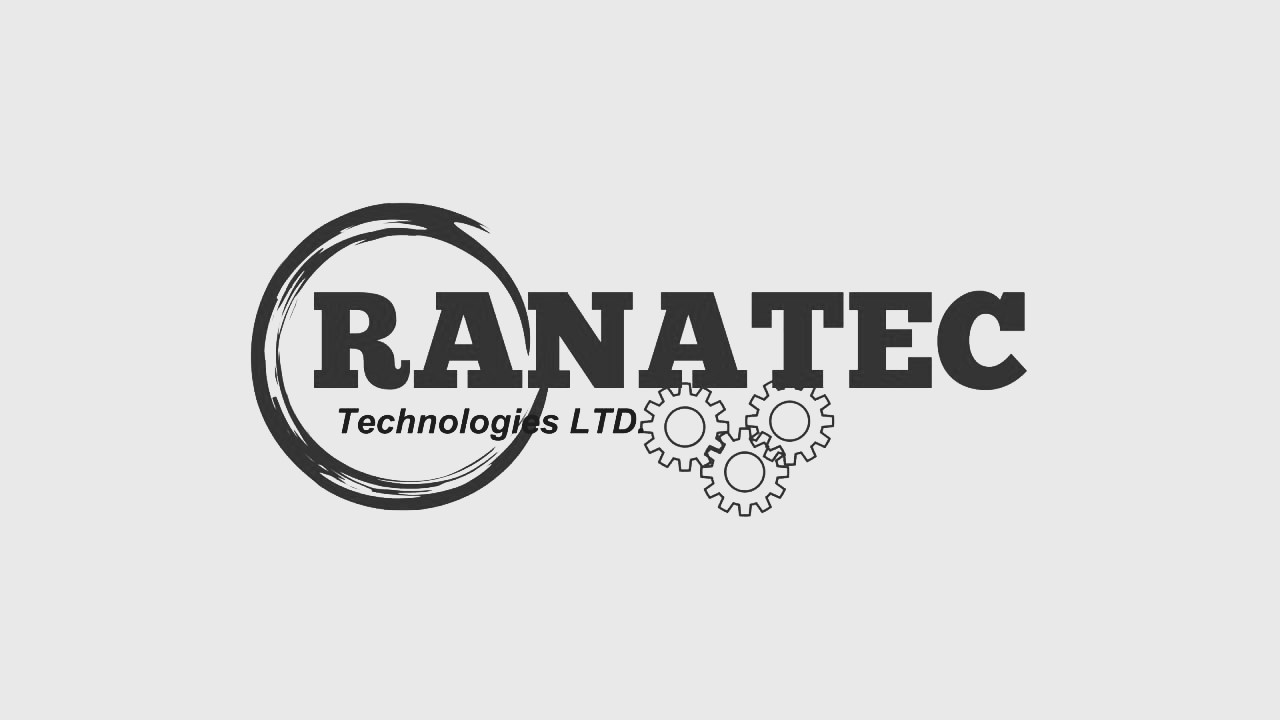 Black and white version of Ranatec logo